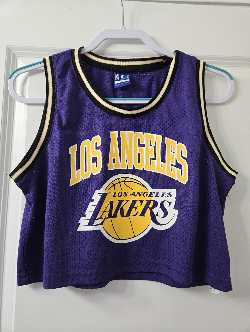 Ultra Game NBA Los Angeles Lakers Cropped Mesh Jersey Tank Top Women's - Size M